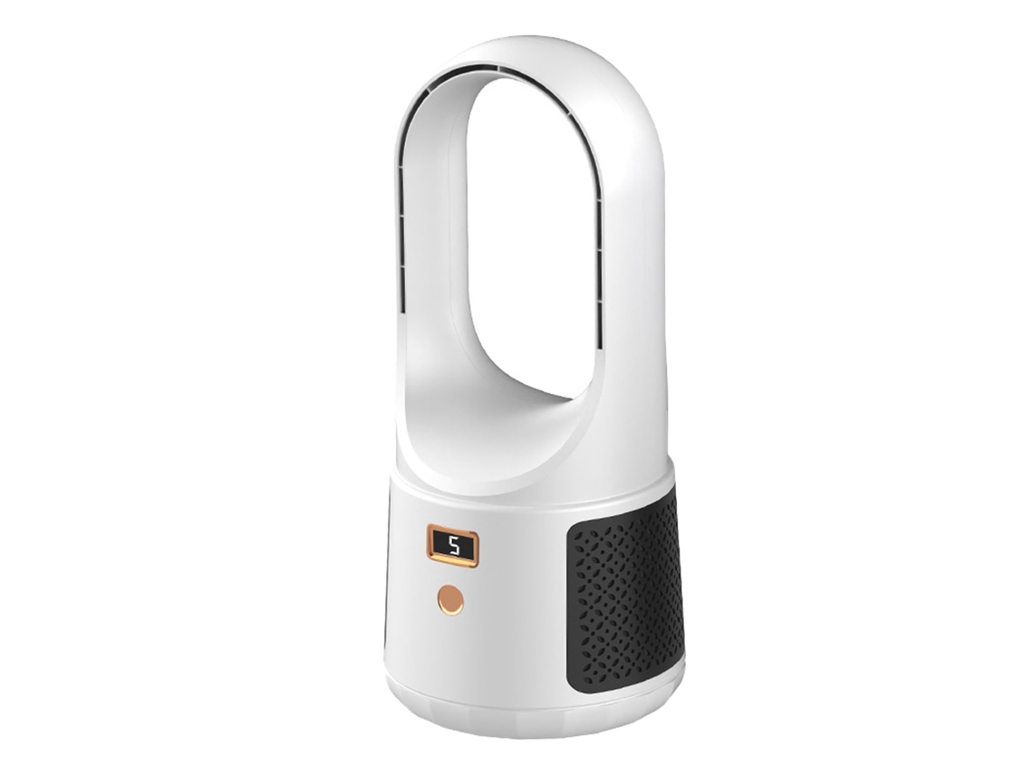 Ventilador de Torre Sem Pás 6 Velocidades Usb Display Led Baixo Ruído Mesa Escritório Branco