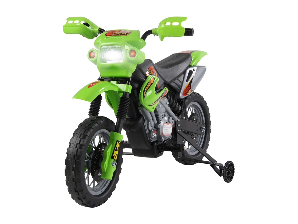Mota Elétrica Infantil 3+ Anos Com Rodinhas, Bateria 6v Velocidade 2,5km/h, 102x53x66cm, Verde