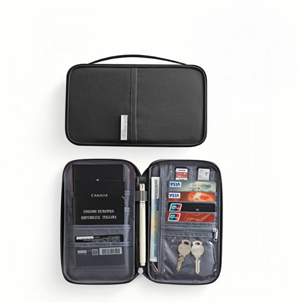 Carteira De Viagem Familiar, Porta-passaporte, Porta, Documentos, Organizador De Bolsos Para Cartões, Estojo Em Formato De Trombeta