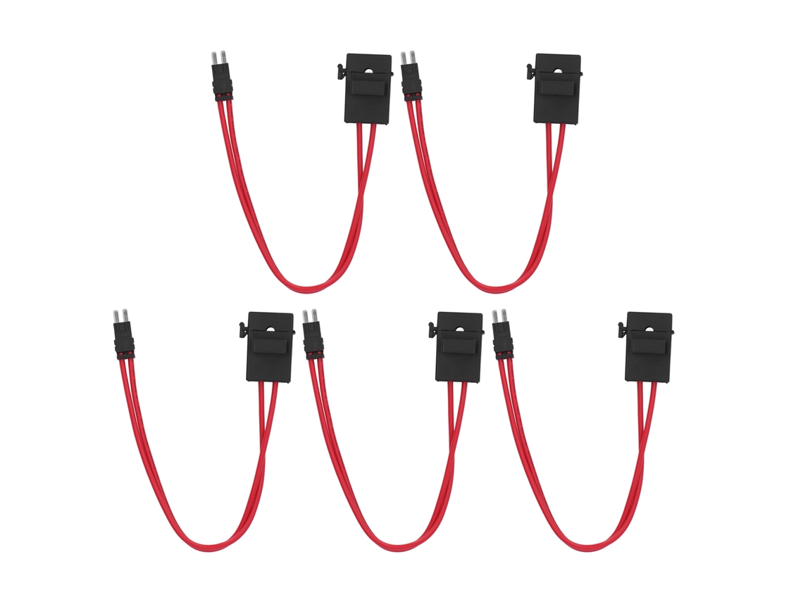 Conjunto 5 Porta-fusíveis Automotivos Atm 20a, Cabo 16awg, Extensão Resistente Com 5 Fusíveis Inclusos