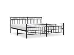 Bed Frame, Bed Frames Vidaxl Preto Aço (193 X 203 Cm)