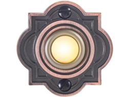 Campainha De Porta Com Botão De Pressão Em Metal Preto E Led - Durável
