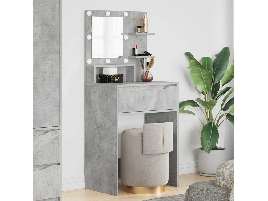 Vidaxl Mesas De Maquiagem Para Quarto Cinzento 80 X 39,6 X 135 Cm