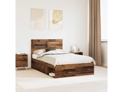Vidaxl Estrutura Da Cama Com Cabeceira Madeira Antiga 135 X 190 Cm