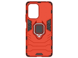 Capa Xiaomi Poco F5 Hybrid Shockproof Com Suporte De Anel Metálico Vermelho