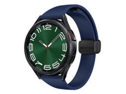 Pulseira De Silicone Fina Com Fivela Magnética Preta Para Samsung Galaxy Watch 6 / 6 Classic