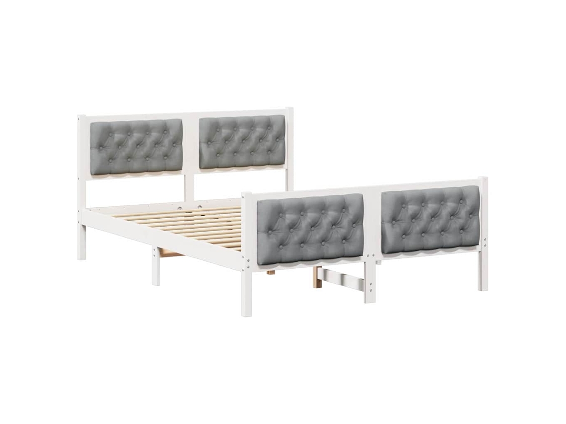 Estrutura da Cama com Cabeceira Cinzento Claro 140x200 cm MAISON EXCLUSIVE