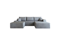 Sofá Modular De Canto De 270 Cm - Chaise Longue Em L, Assento Profundo, Modular Sem Montagem - Cinzento