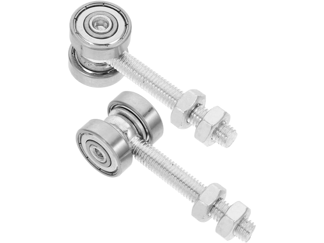 Conjunto De 2 Rodízios Para Portão Deslizante Com Rolamento Duplo Trilho Porta Garagem, Encaixe Universal, Resistentes