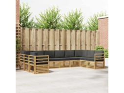 Vidaxl Conjunto De Sofás Para Exterior 10 Unid. Branco E Antracite