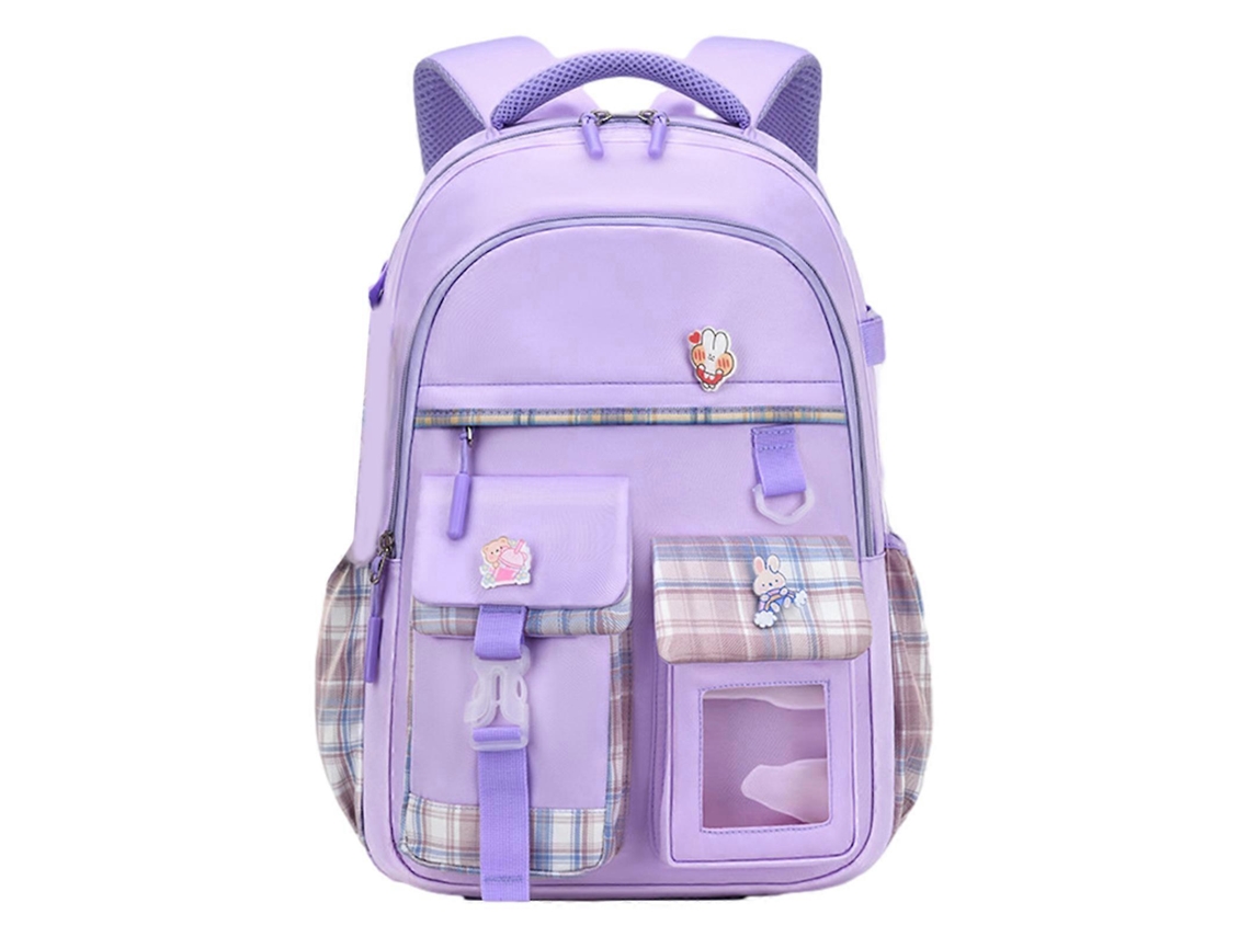 Mochila Escolar De Desenho Animado, Mochila Grande Para Laptop, Mochila Estudantil Respirável Para Adolescentes, Roxa, Tamanho P
