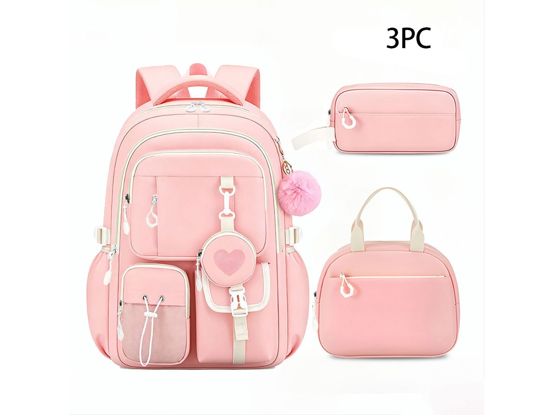 Conjunto de Mochila Escolar De Menina CUICH (rosa)