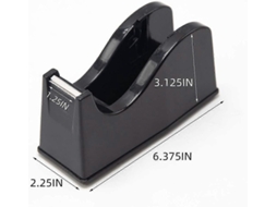 Dispensador De Fita Adesiva Mesa Com Suporte Para Rolos (compatível Núcleos 1" E 3"), Base Antiderrapant Peso, Preto.
