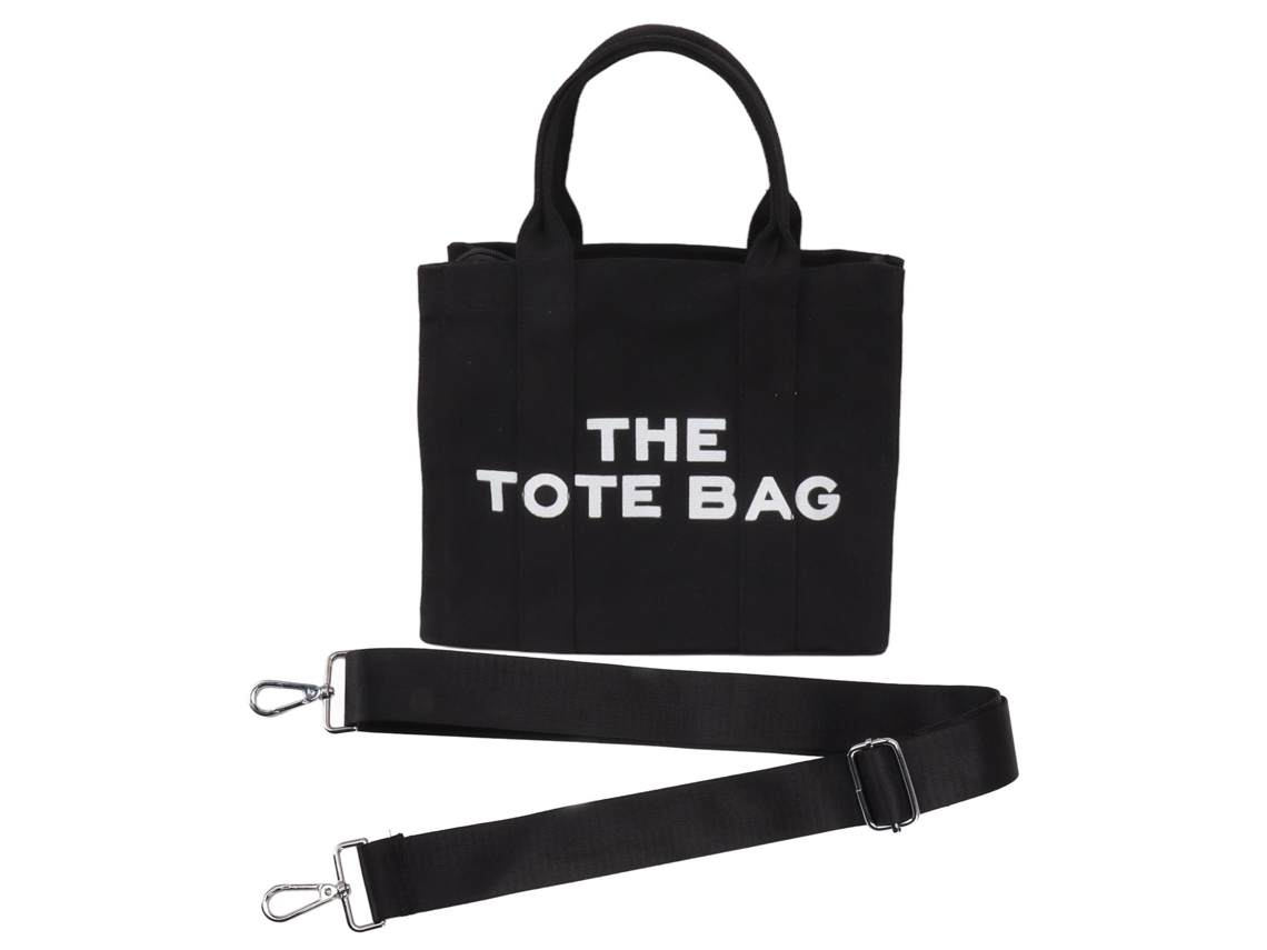 Bolsa AQUAFORGE com Zíper, Alças Duplas, Tecido, Compras, Grande, Preta