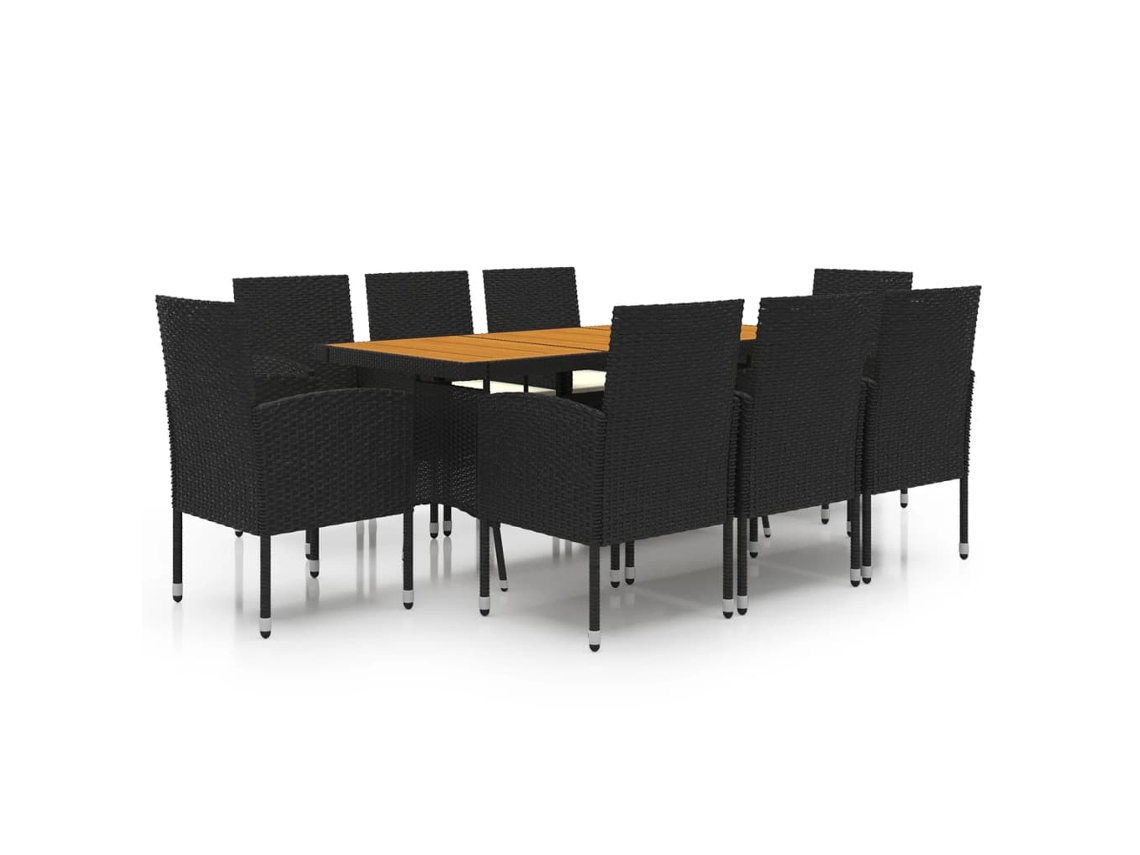Outdoor Dining Set, Outdoor Dining Sets Vidaxl Preto Rattan / Vime (n/a)