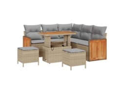 Maison Exclusive - Conjunto De Sofá De Jardim 8 Pcs Bege E Cinza Claro