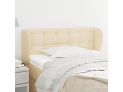 Vidaxl Cabeceira De Cama C/ Abas Tecido 93x23x78/88 Cm Creme