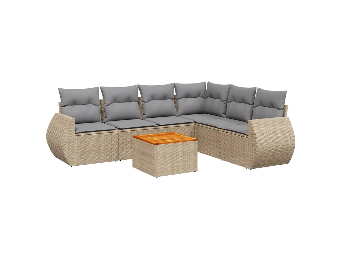 Garden Sofa Set, Garden Sofa Sets Vidaxl Bege Rattan / Vime (n/a)