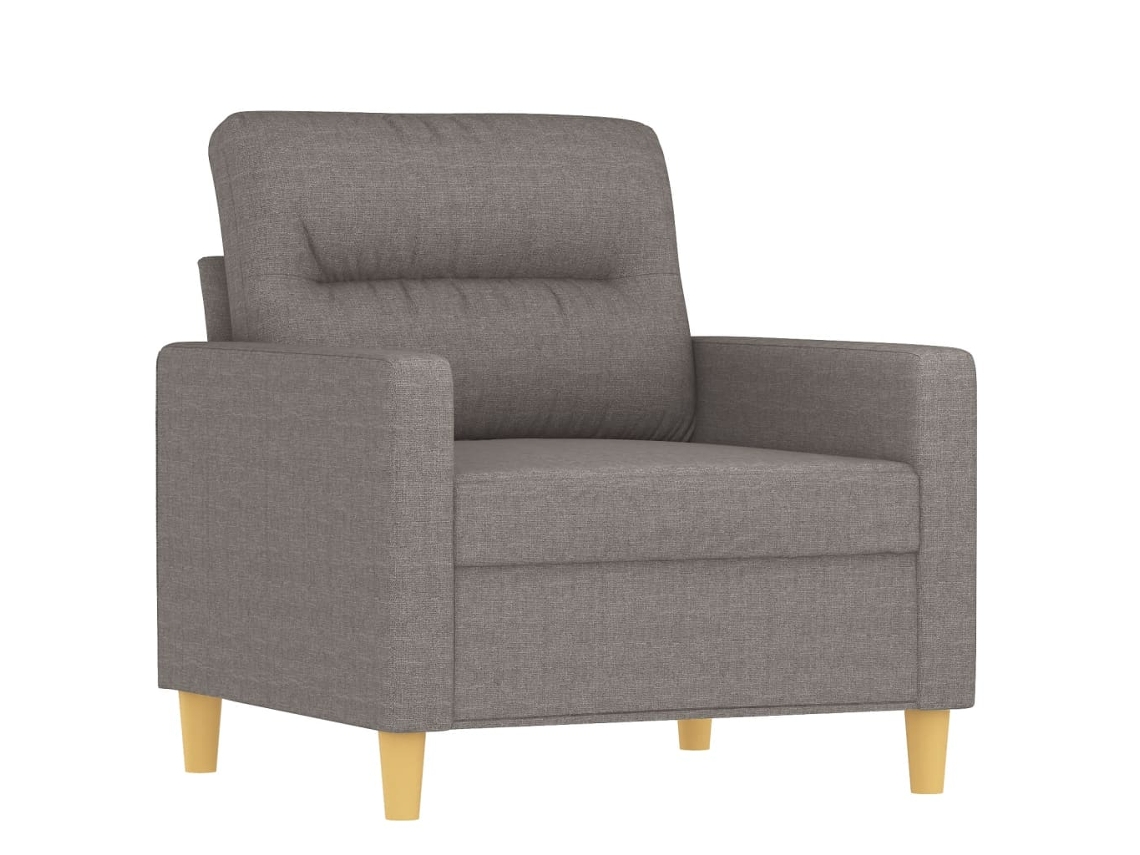 4 Pcs Conjunto de Sofás com Almofadas Tecido Cinza acastanhado SYFAX