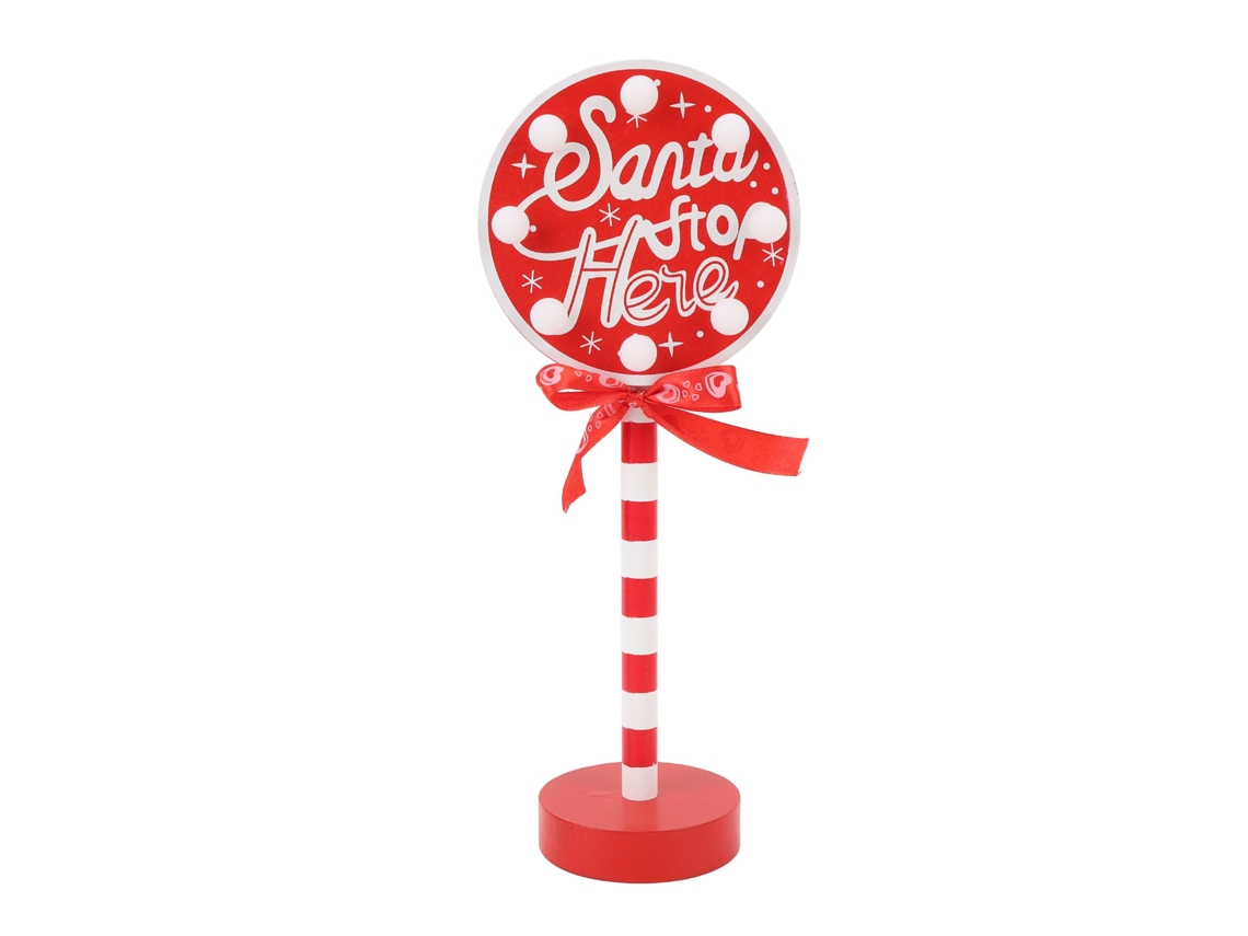 Rebe-sinal Iluminado Santa Stop Here Com Lâmpada De Mesa De Led De Natal Luz Quente Decoração Interior Festa Chaminé