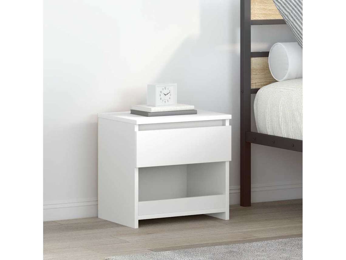 Vidaxl Mesa De Cabeceira 40x30x39 Cm Contraplacado Branco