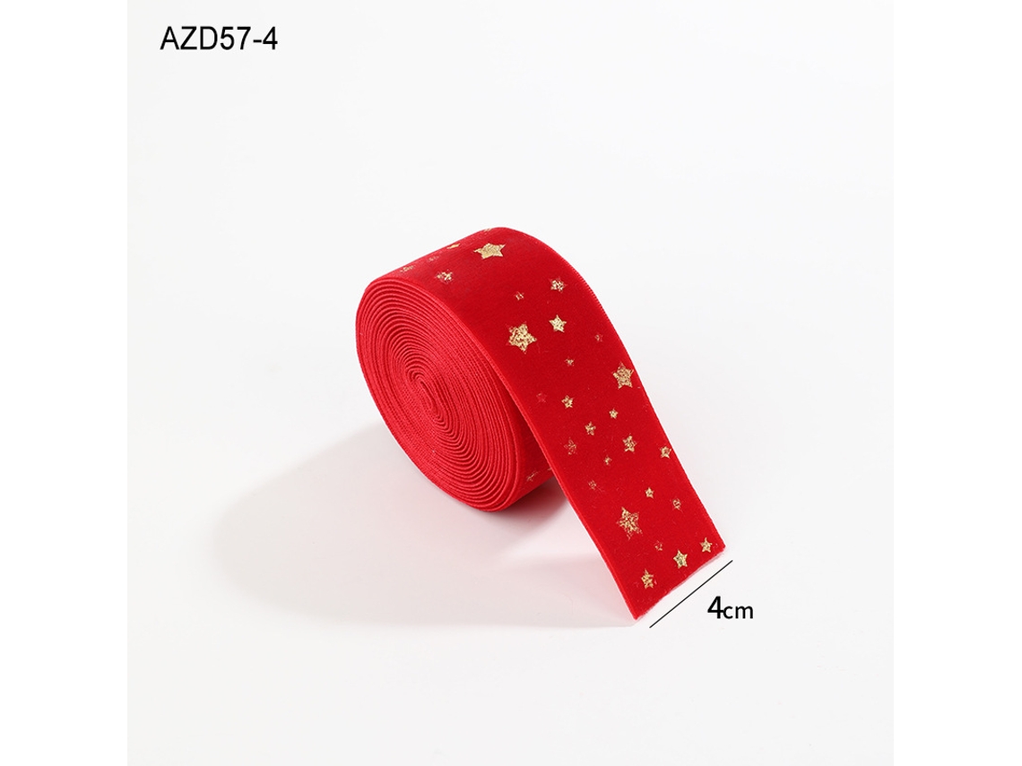 Lurelia Fita Decorativa Natal Cena 4 Cm Estrela Vermelha Rolo 2 M