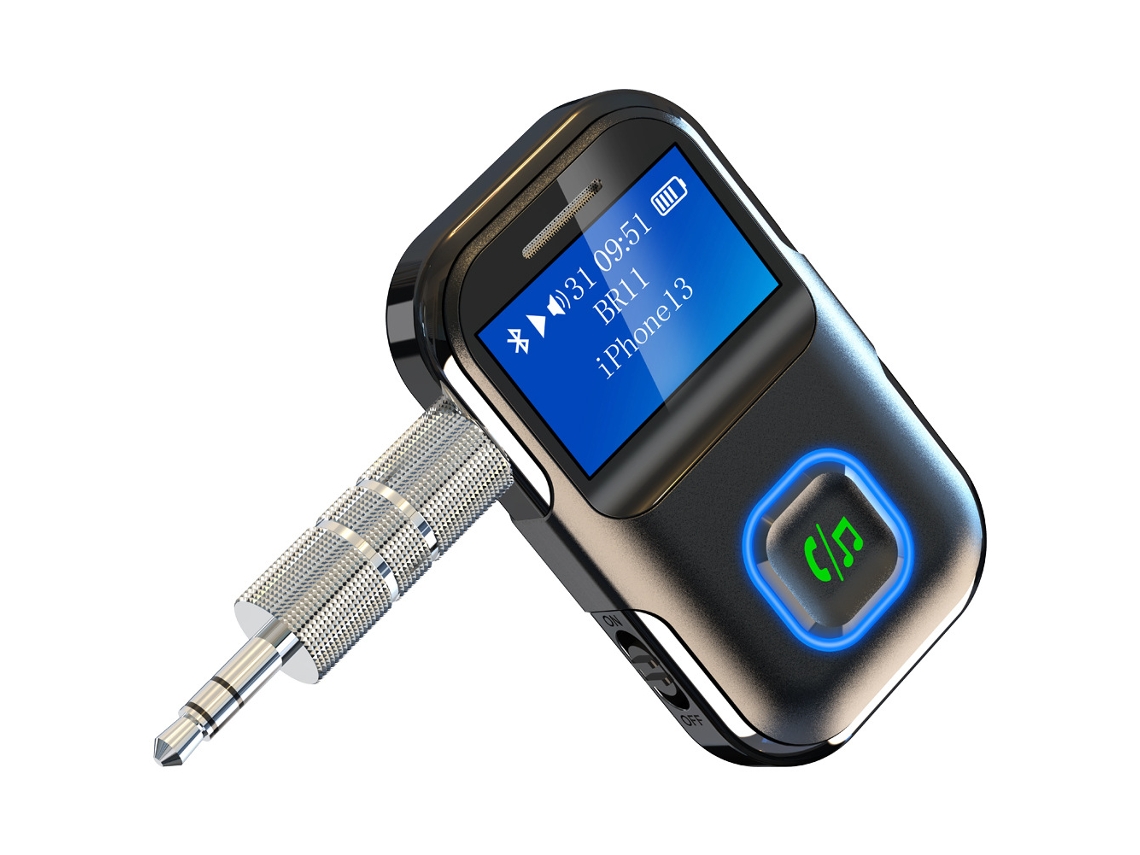 Receptor Bluetooth Para Carro, Microfone Embutido, Viva-voz