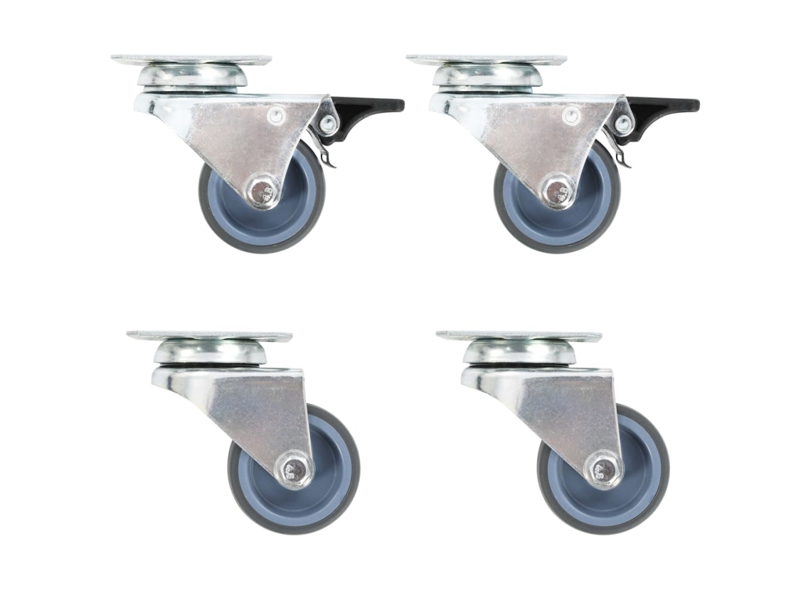 Vidaxl Rodas Giratórias Duplas 4 Pcs 50 Mm