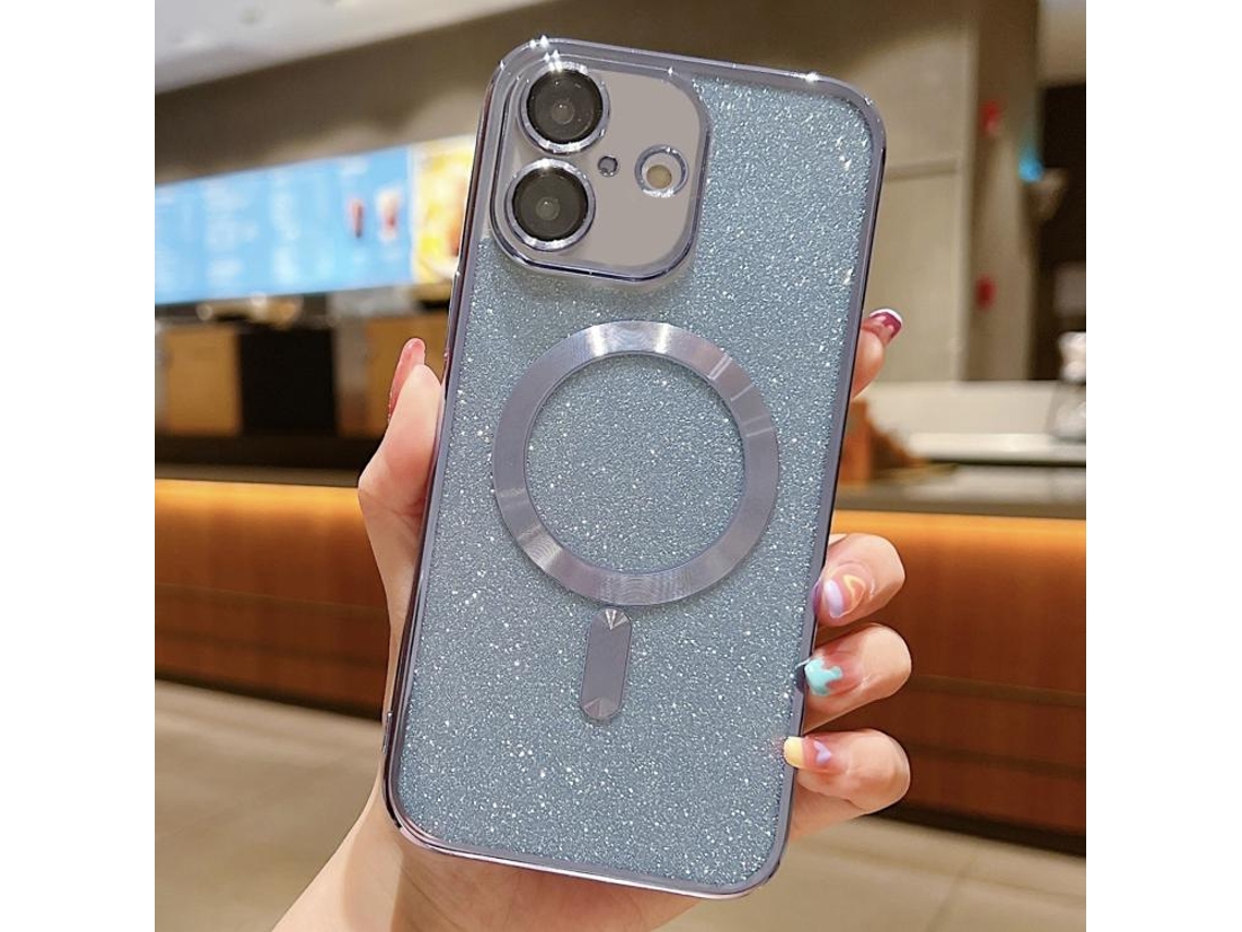 Capa De Tpu Para Iphone 17 - Glitter - Acabamento Eletroplástico - Magsafe