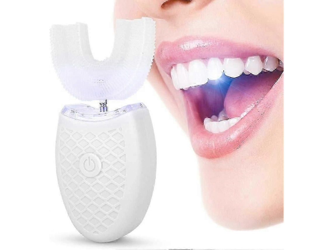 Escova de Dentes Sônica em Formato U para Adultos, com Cabeça Silicone Qualidade Alimentar Happy H GOKOCO (branca)
