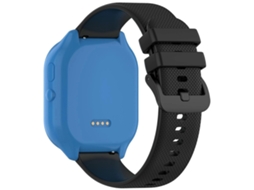 Pulseira De Silicone Texturizada Preta 20 Mm Para Relógios Infantis Syncup Kids Watch 2 E Verizon Gizmo 3e.