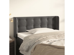 Vidaxl Cabeceira De Cama C/ Abas Veludo 83x16x78/88 Cm Cinzento-escuro