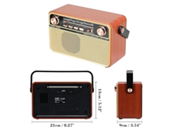 Rádio Estéreo Portátil Bluetooth Fm Am Sw Disco Usb Com Suporte Cartão Usb/tf Entrada Aux Reprodução De Música Com Bateria Recarregável Yizhood