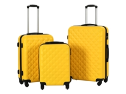 Vidaxl Conjunto De Tróleis Estojo Rígido 3 Pcs Abs Amarelo