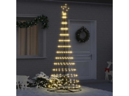 Vidaxl Árvore De Natal Led Com 295 Leds Branco Quente 250 Cm Metal