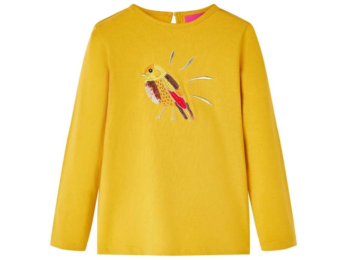 T-shirt De Manga Comprida Para Criança Ocre-escuro 104