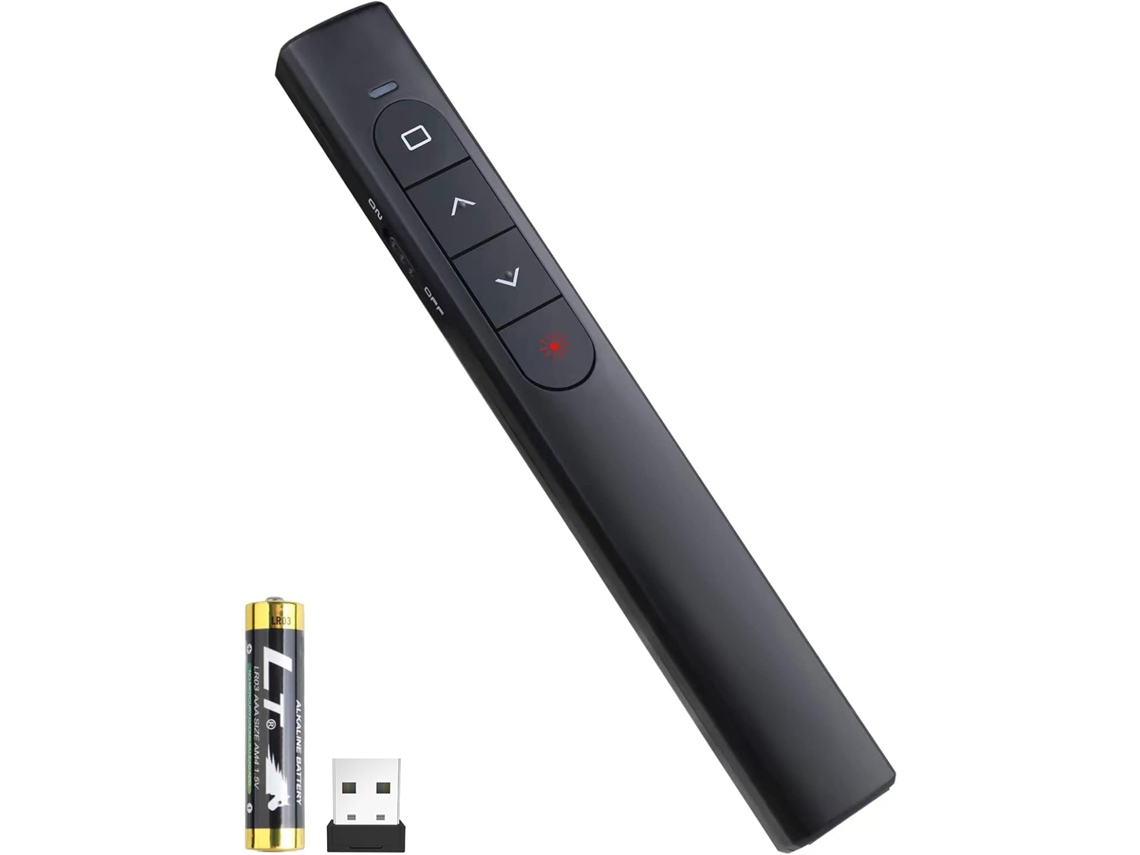 Comando de Apresentação Sem Fios ZRUXE Controlo de Hiperligação e Volume para Powerpoint/keynote/pc/mac/portátil Pilhas Incluídas