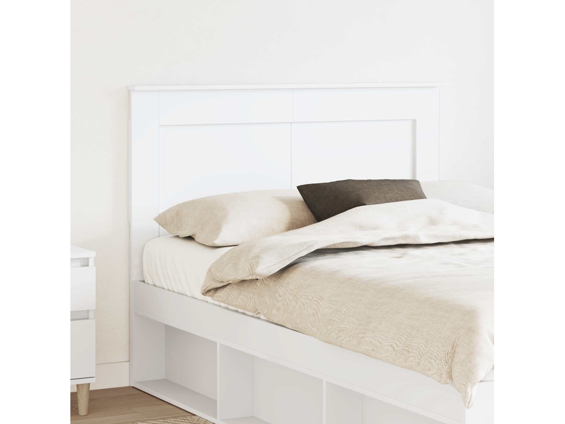 Vidaxl Cabeceira com Cabeceira Branco 120 Cm Madeira Processada
