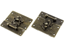 2 Peças de Fecho Segurança para Caixa Joias Estilo Vintage, 67 Mm X 58 com Parafusos CHABERLU