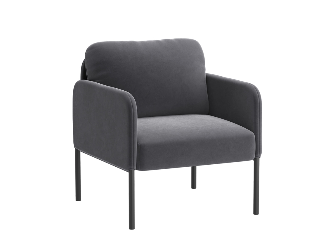 Smartue Poltrona – Conforto Natural Para O Dia A Dia, Com Encosto Envolvente E Esbeltas Pés Metálicos, Cinzento