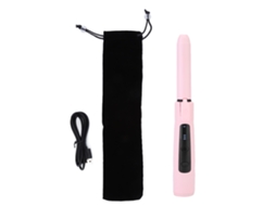 Chapinha E Prancha De Cabelo Sem Fio Recarregável Usb Com Bateria 5000ma Ajuste De Temperatura Rosa