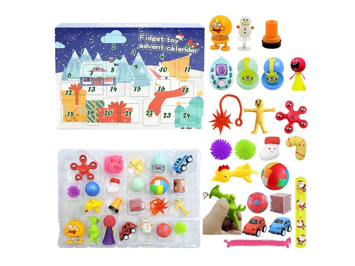 Laxiscreed Calendário De Contagem Decrescente Natal Com Bolhas Sensoriais Em Silicone