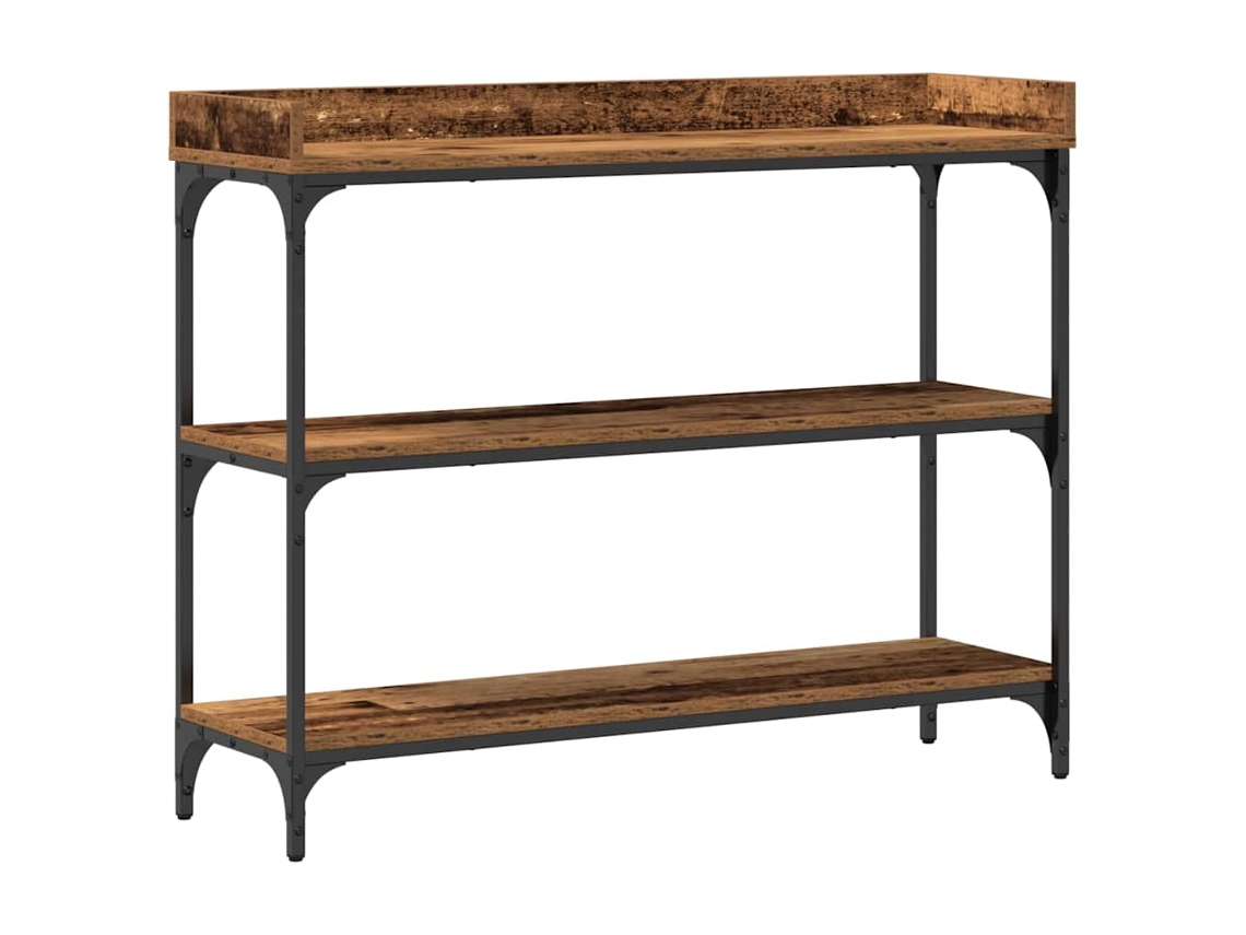Mesa Console com Prateleira em Madeira Antiga MAISON EXCLUSIVE (100x30x80 cm)