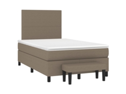 Box Spring Bed, Box Spring Beds Vidaxl Cinzento-acastanhado Tecido (120 X 190 Cm)