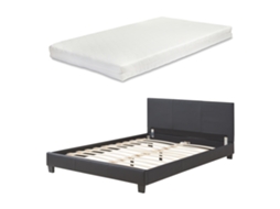 Cama com Colchão de Espuma Albacete Fria CORIUM Preto (140x200)