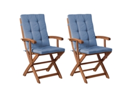 Juego De Sillas Plegables De Exterior Beliani Maui Premium De Madera De Acacia Marrón 46x48x92