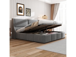 Cama Box 180x200 Cinza Com Apoio Cabeça E Função Hidráulica