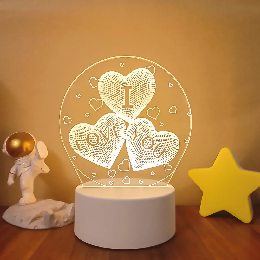 Luminária Noturna Led 3d Criativa, Luz Decorativa para Casa MDUG (luz de 3 Cores)