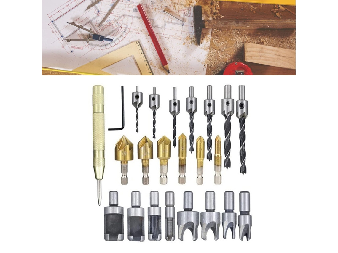 Conjunto De 23 Brocas Para Madeira
