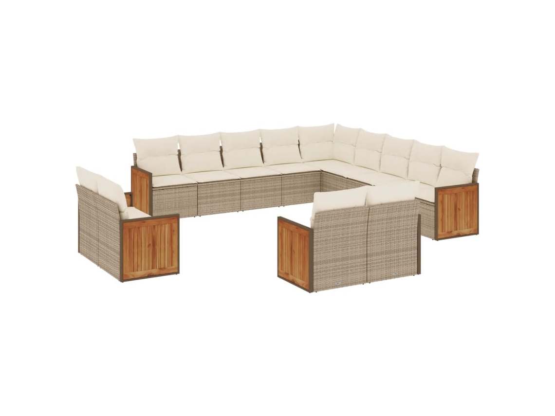 Garden Sofa Set, Garden Sofa Sets Vidaxl Bege Rattan / Vime (n/a)